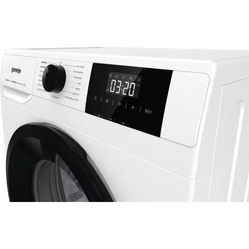 Máquina de lavar roupa de instalação livre Gorenje W3NGPI72SBS, 7 kg, 1200 rpm, motor inverter, vapor, 15 programas, branco