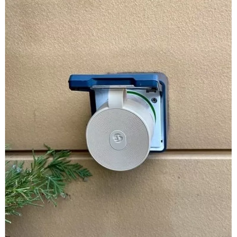 Shelly Wave Outdoor Plug S LR ficha inteligente para exterior, Z-Wave Long Range, IP44, 230 V, 12 A, 2500 W, medição de energia, SmartStart, OTA, LED, mocha