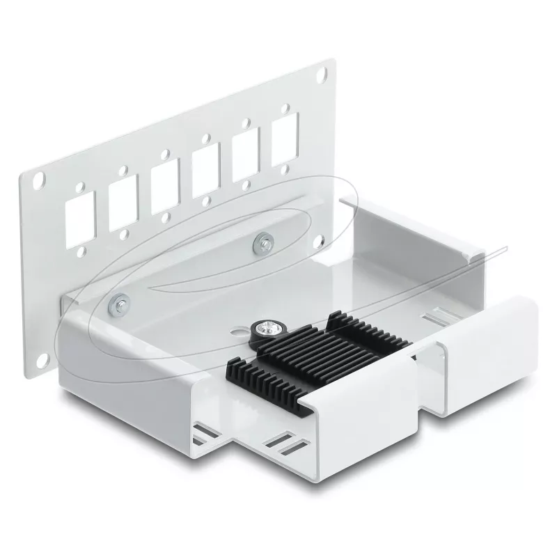 Patch panel DELOCK 6 portas para SC simplex ou LC duplex, cinzento metal, montagem em calha DIN