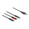 Delock - cabo Lightning, apenas para carregamento - USB macho para Micro-USB Type B, Lightning, USB-C macho - 1,0m - preto (87277)