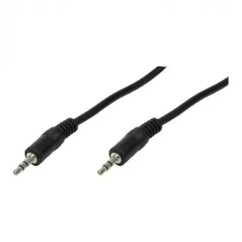 LogiLink - Cabo de áudio - ficha mini jack estéreo 3,5 mm (M) - ficha mini jack estéreo 3,5 mm (M) - 2 m - preto (CA1050)