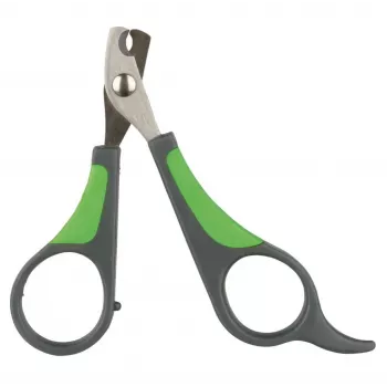 Tesoura de cuidados para animais Trixie 6285, lâminas de aço inoxidável, pontas arredondadas, para destros, 80 mm, punho antiderrapante, várias cores