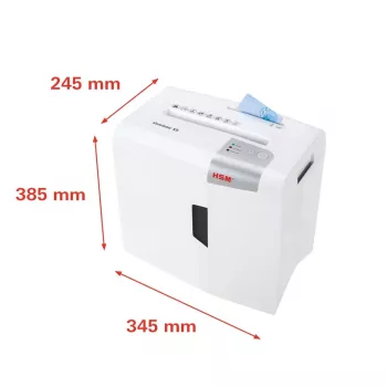 Destruidora de documentos HSM X5 corte em partículas P-4, 22 cm de largura de trabalho, partículas de 4,5 mm, capacidade de 5 folhas, depósito de 18 l