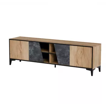 Móvel RTV Cama 4D OVO 180x38xH53 carvalho/betão