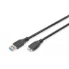Cabo SuperSpeed USB 3.0 ASSMANN, ficha USB-A macho para ficha Micro-USB-B macho, Cu AWG 28, duplamente blindado, comprimento 1,0 m (AK-300116-010-S)
