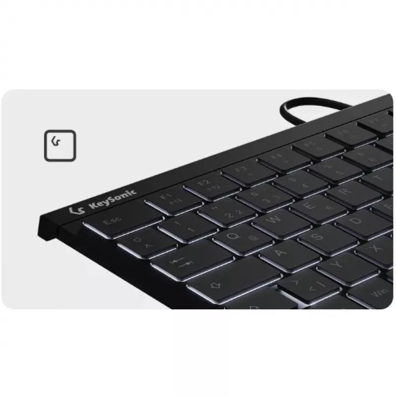 KeySonic KSK-5011ELC (DE) Teclado Casa USB QWERTZ Alemão Preto