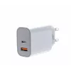 Carregador universal 2x3A USB C + USB A Power Delivery Branco