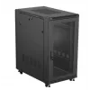 Armário rack 19 polegadas LANBERG FF01-6022-23B, 22U, 600×1000 mm, preto, portas perfuradas