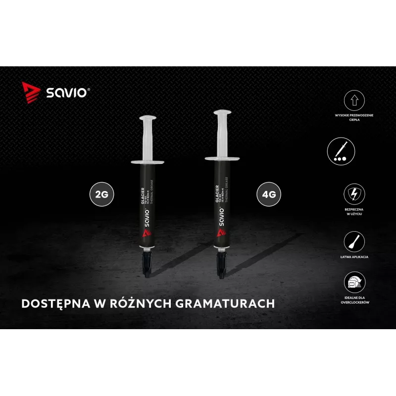 Pasta térmica SAVIO TG-03 13,5 W/m·K, 2 g — pasta térmica