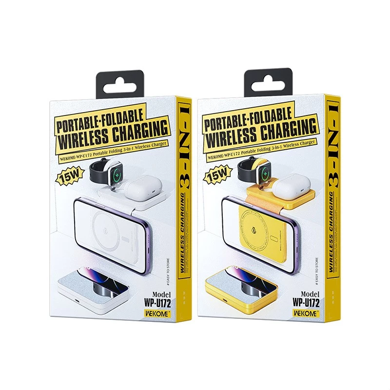 Carregador sem fios 3-em-1 WEKOME MagSafe + espelho (sem fios, 3-em-1)