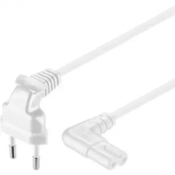 Cabo de ligação euro Wentronic Goobay angular em ambos os lados, 5 m, branco - ficha euro (Type-C, CEE 7/16) > conector fêmea C7 (97357)