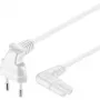 Cabo de ligação euro Wentronic Goobay angular em ambos os lados, 5 m, branco - ficha euro (Type-C, CEE 7/16) > conector fêmea C7 (97357)