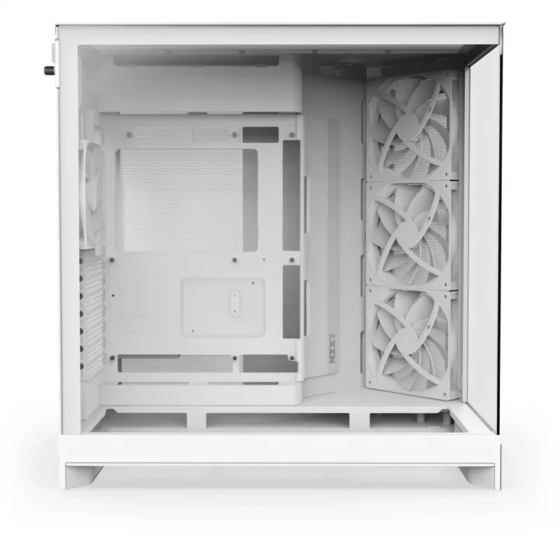 Caixa de PC NZXT H9 Flow Midi Tower branca – ATX/EATX/Micro ATX/Mini-ITX, 3x140mm à frente, 1x120mm atrás, 2x3,5 polegadas e 6x2,5 polegadas baías, vidro temperado