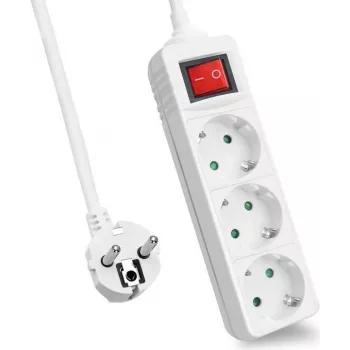Extensão elétrica helos CLASSIC 3 tomadas 5,0 m com interruptor