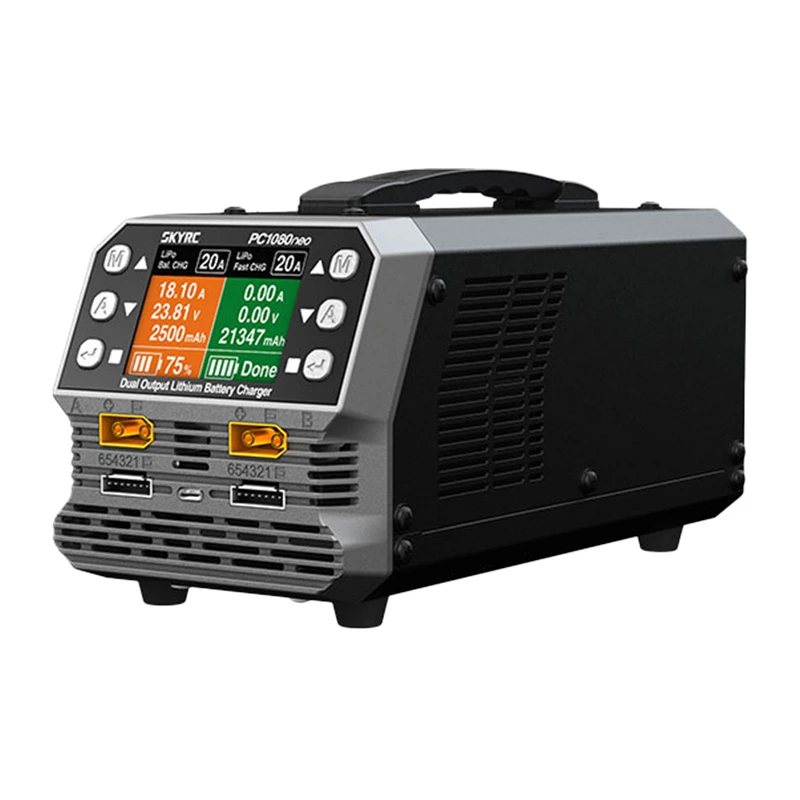 Carregador de baterias de lítio de canal duplo SkyRC PC1080neo