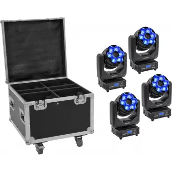 Aparelho de iluminação EUROLITE TMH-H240 Beam Wash Flower Effect 4x — luminária LED de efeitos, unidade compacta