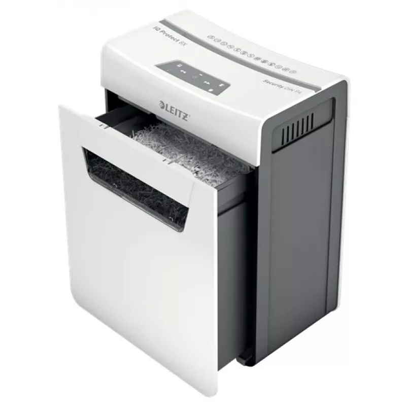 Destruidora de documentos Leitz IQ Protect Premium 8X P4, 4 x 40 mm, 14 L, 125 folhas, 55 dB, Touch, 8 folhas