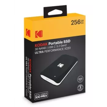 Unidade SSD Kodak 256 GB portátil 2,5 inch 3.2Gen2 X220