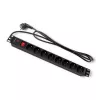 Qoltec 53996 régua de tomadas para RACK 19 | 1U | 16A | PDU | 8xFRANCÊS | 2m