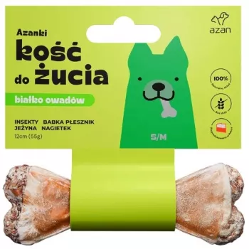 Osso de roer para cães Brit AZANKI Osso com insetos e amora S/M 12 cm para cães pequenos e médios, sem cereais, 55 g