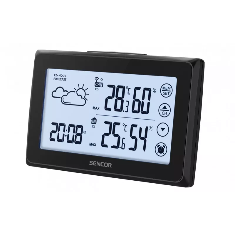 Estação meteorológica SENCOR SWS 2850 — temperatura e humidade interior/exterior, 1 sensor sem fios, 433,92 MHz, memória máx/mín