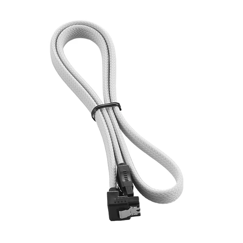 CableMod ModMesh - cabo SATA - Serial ATA 150/300/600 - SATA (W) em ângulo reto para SATA (W) - 60cm - branco (CM-CAB-RSAT-N60KW-R)
