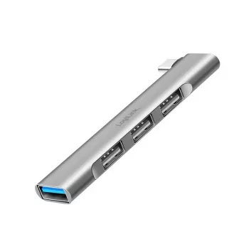 Hub USB 3.2 Gen1 LogiLink 4 portas USB-C 1x USB3.0 AF 3x USB2.0 AF UA0437