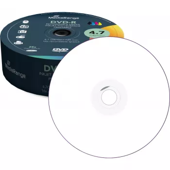 DVD-R MediaRange MR407 4,7 GB 16x imprimível a jato de tinta 25 unidades