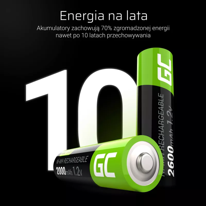 Pilhas recarregáveis Green Cell GR02 NiMH AA, 4 unid., 2000 mAh