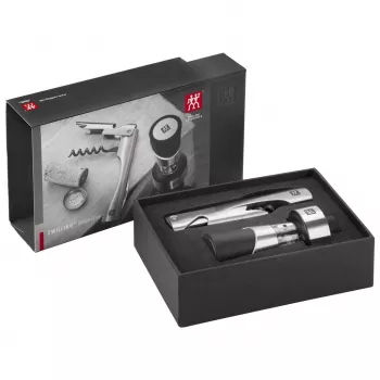 Conjunto de ferramentas de vinho ZWILLING Sommelier — estojo retangular 100×190×42 mm, 2 unid.