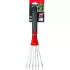 Ancinho de jardim Sourcing LD-M/ZM 015 — dentes de aço, vermelho, tamanho médio