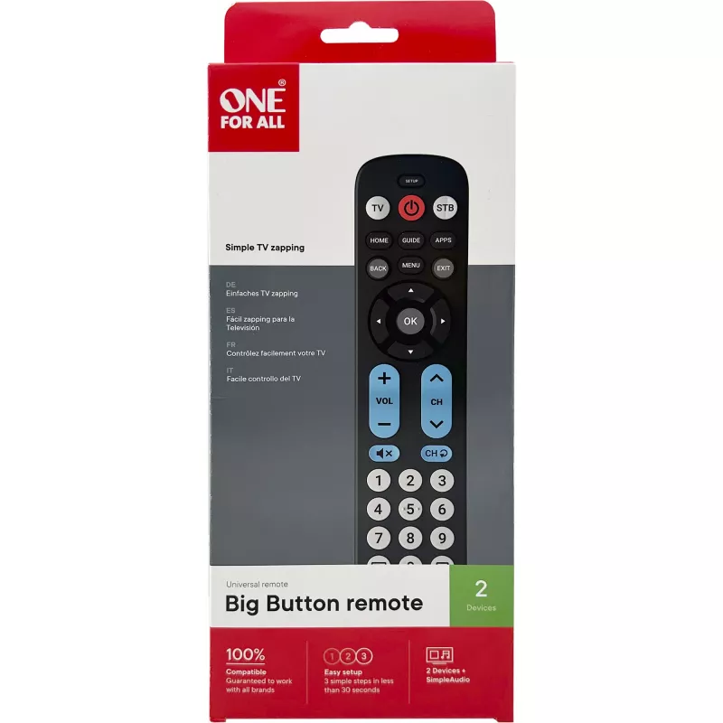 One for All Big Button Remote Telecomando universal URC6821