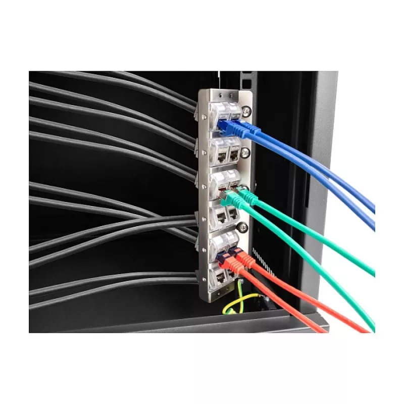DeLOCK 67040 Suporte Keystone de 12 portas, inclinável, para rack de 10" ou 19" e montagem na parede