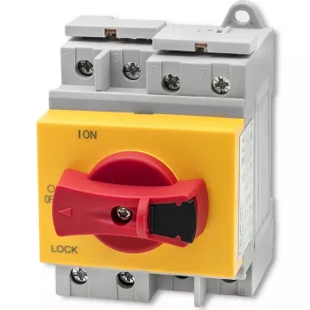 Interruptor seccionador DC Qoltec 52611 com função de bloqueio | interruptor principal | 1200 V | 32 A | 8 kV | 4P