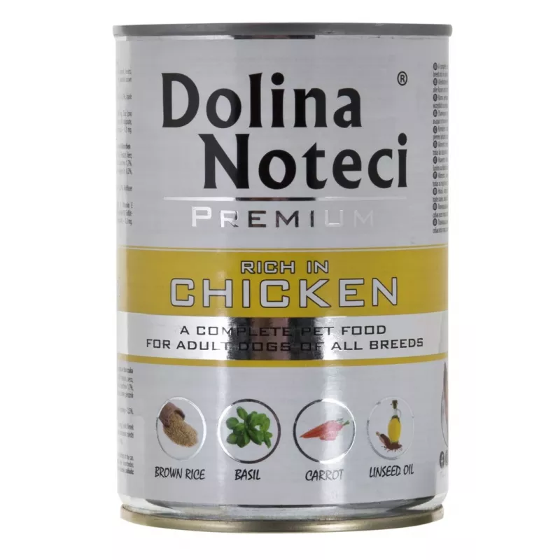 Alimento húmido para cães Dolina Noteci Premium Adult vaca frango porco 400 g, sem glúten, sem conservantes