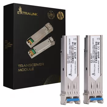 Extralink módulo SFP 1.25G pack de 2, 1,25 Gbit/s, LC/UPC, 1310 nm, 20 km, monomodo, DOM (para HP/Aruba)