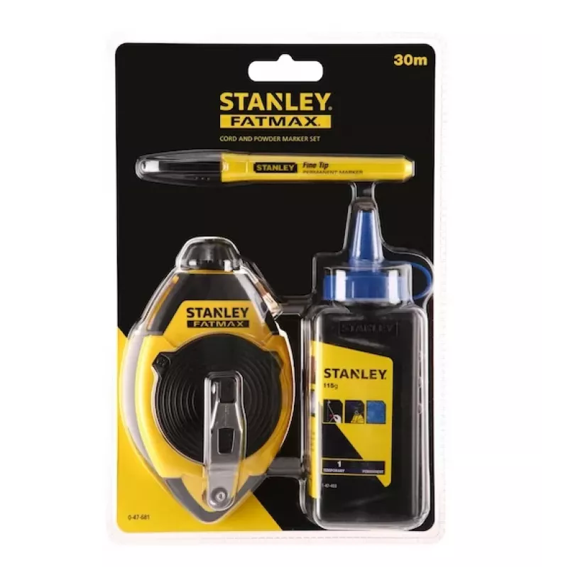 Conjunto de fio de marcação STANLEY FATMAX 30 m, caixa de plástico, preto/amarelo (0-47-681)