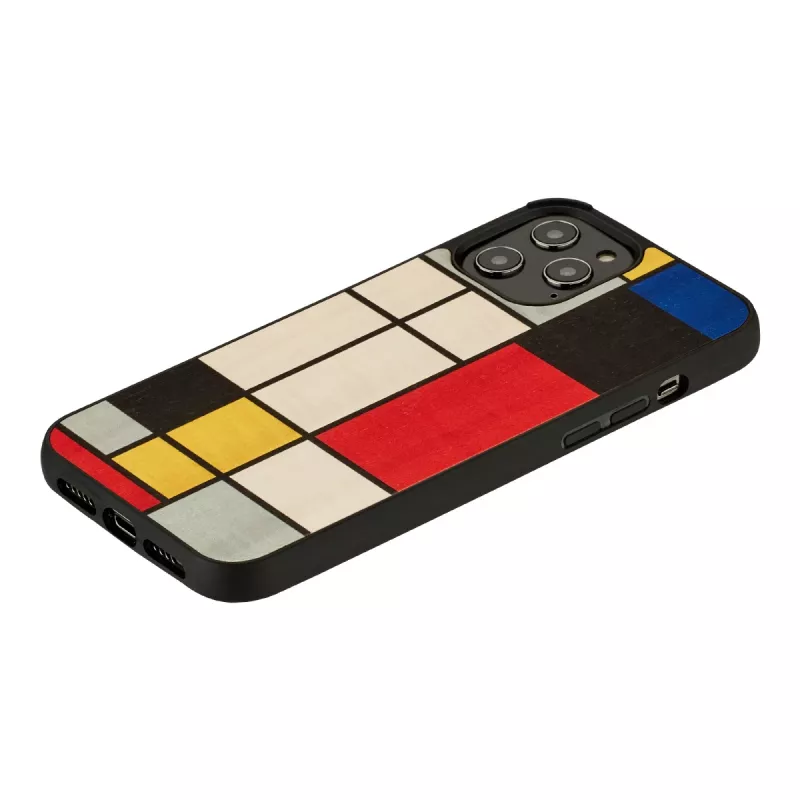 Capa para telemóvel de man and wood para iPhone 12 Pro Max — aspeto de madeira preta, cobertura protetora