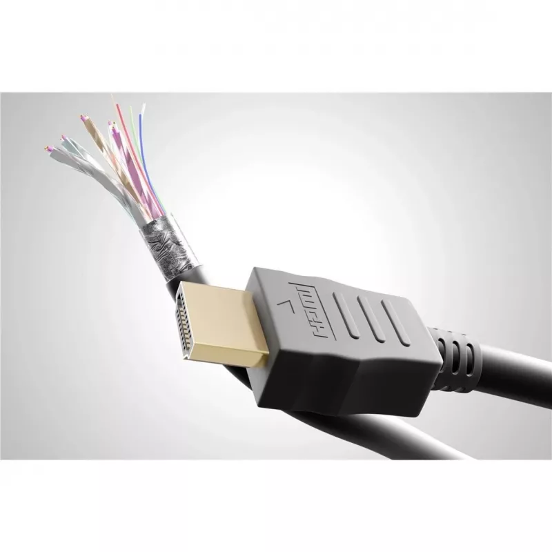 Goobay 61296 - Cabo HDMI High Speed com Ethernet ficha angular 4Ka60Hz 2.0 - Cabo - Digital/Display/Vídeo