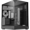 Caixa de torre APNX V2 com três painéis de vidro temperado, preto