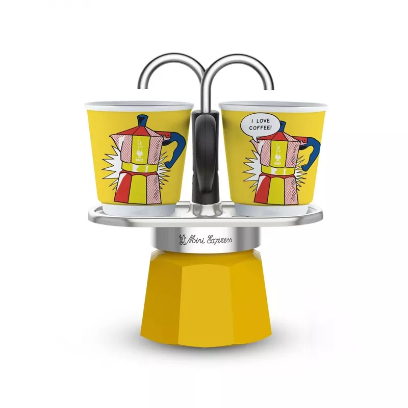 Conjunto de café Bialetti Mini Lichtenstein + 2 chávenas