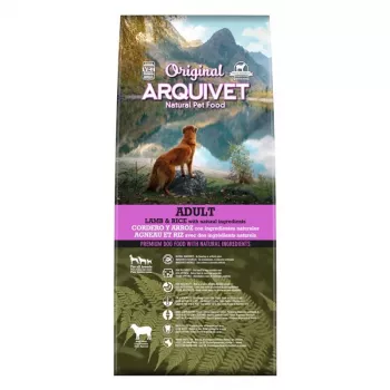 Comida seca para cães ARQUIVET Original Adult borrego com arroz 12 kg — 26% de proteína, 14% de gordura, 9% de humidade