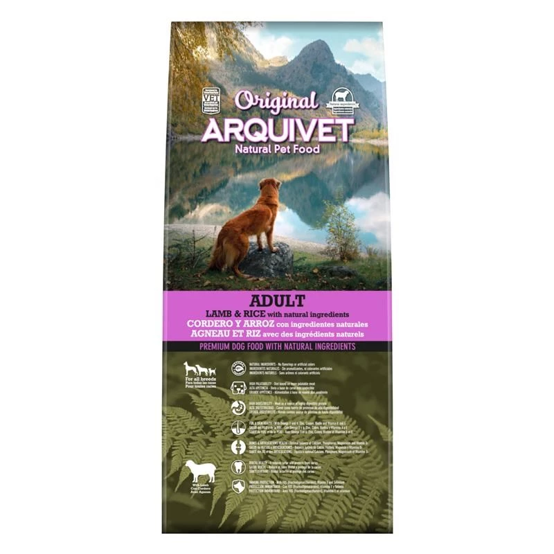 ARQUIVET Original Adult comida seca para cães com cordeiro e arroz, 12 kg