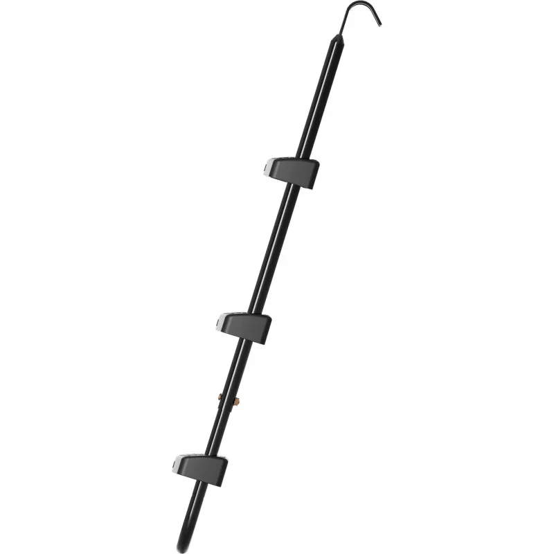 Escada para Trampolim HUDORA universal 70–100 cm, preta, degraus de segurança ajustáveis