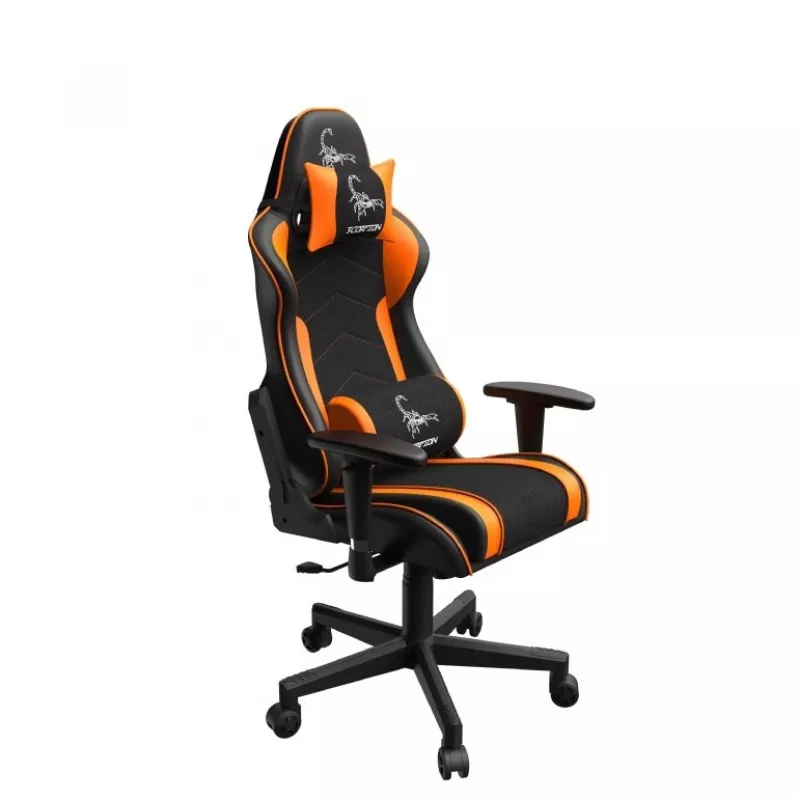 Cadeira gaming GEMBIRD GC-SCORPION-04X preto-laranja design ergonómico, assento ajustável, encosto alto