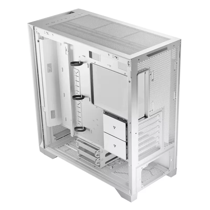 Modecom Volcano Expanse S caixa de PC Midi Tower, ATX/micro-ATX/mini-ITX, vidro temperado, USB-C, placa gráfica até 430 mm, branca