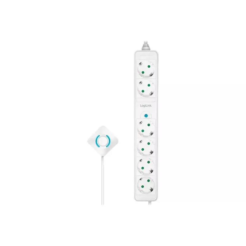 Extensão de alimentação LogiLink LPS271 1.5m 6 tomadas AC interior branco