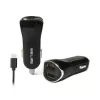 Carregador de automóvel 2xUSB + USB-C 2,1A preto