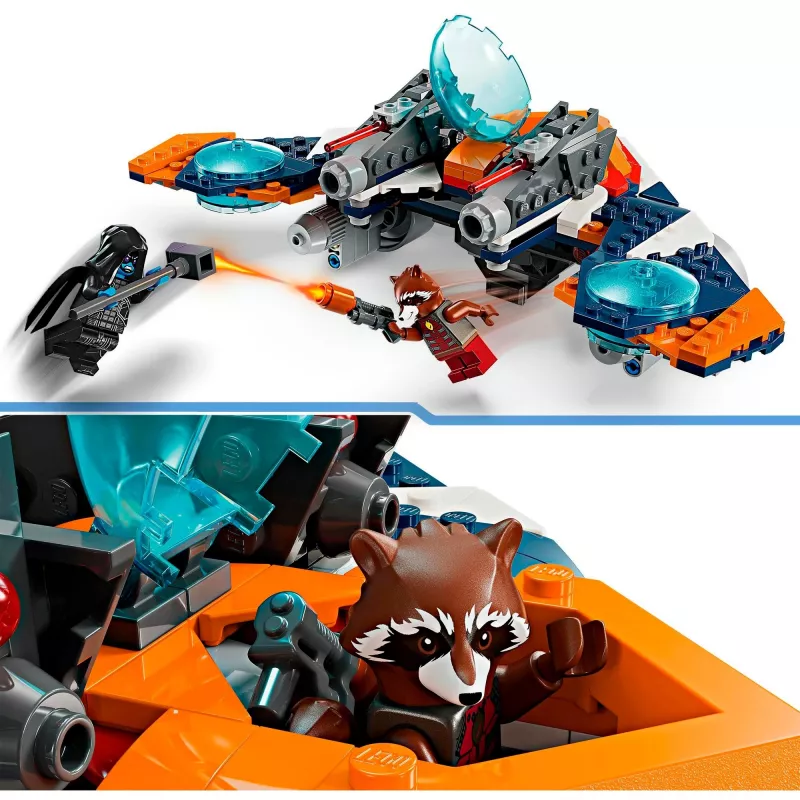 Brinquedo de construção LEGO Marvel Super Heroes Nave espacial Rocket 76278 – conjunto Rocket e Ronan