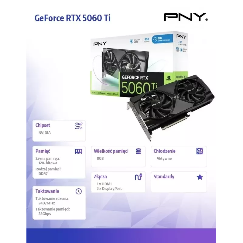 Placa gráfica PNY GeForce RTX 5060 Ti 8GB GDDR7